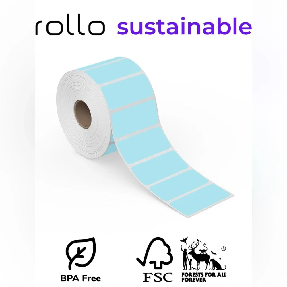 NWOT Rollo Direct Thermal 2x1 Sticker Labels 1,000 Green Printer Stickers
